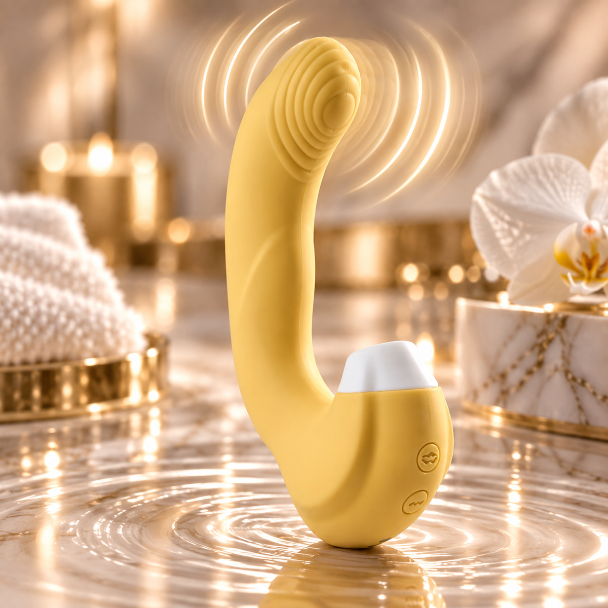 LUXXXE Lunes vibrator highlighting targeted G-spot stimulation