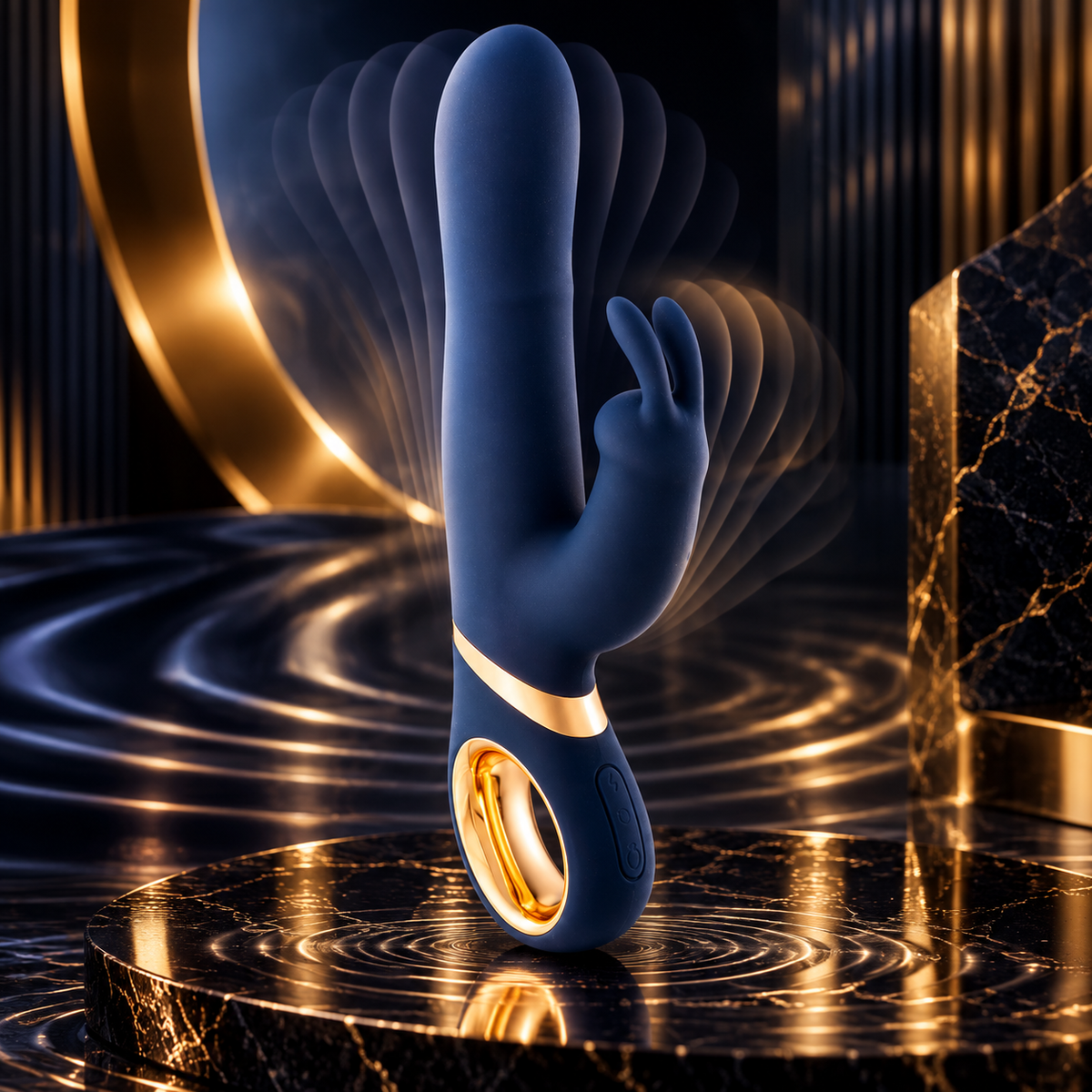 LUXXXE Pissa rotating rabbit vibrator showcasing its premium silicone design