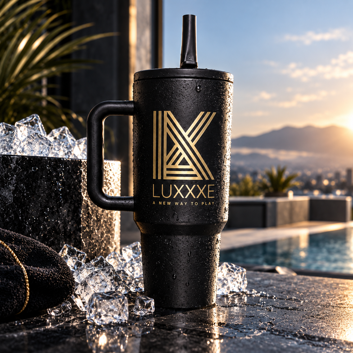 LUXXXE Vertex 40 oz tumbler designed for convenient everyday hydration